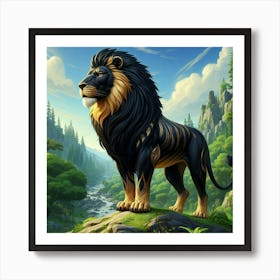 Lion In The Forest 71 Art Print