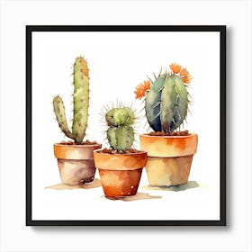 Watercolor Cactus 15 Art Print