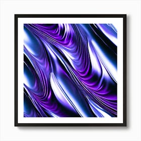 Abstract Liquid Purple Wave Art Print