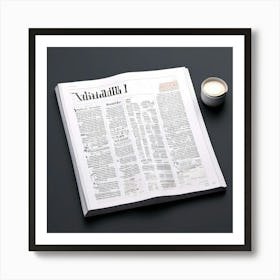 Newspaper With A Cup Of Coffee Art Print