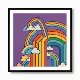 Pixel Art Rainbow Poster 1 Art Print