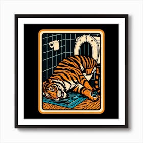 Tiger In The Toilet 7 Art Print