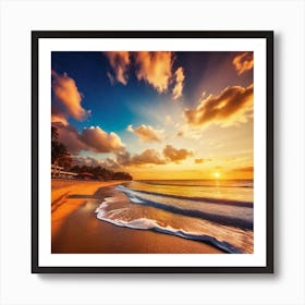 Sunset On The Beach 335 Art Print