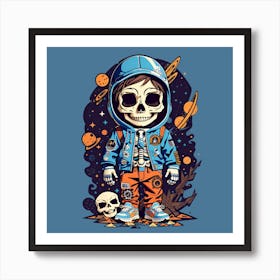 Skeleton Boy In Space Poster