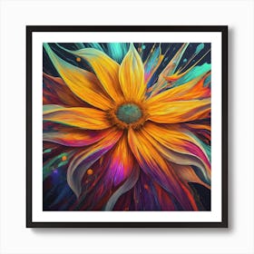 Abstract Flower Painting 2 Art Print