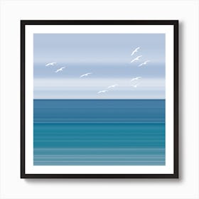 Birds Flying Beach Art Print Art Print