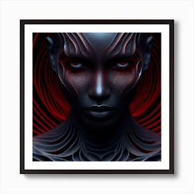 Woman With Red Eyes Art Print