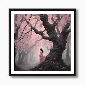 907607 Dryad In The Cherry Blossom Woods 2 Art Print