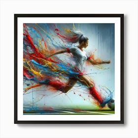 Soccer Player Kicking The Ball 1 Art Print