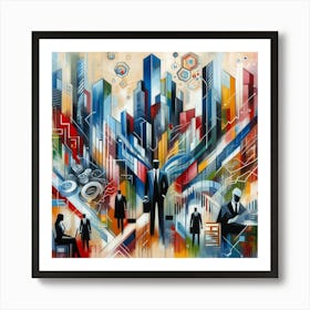 Business People In The City Art Print