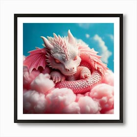 Firefly Sleeping Baby Dragon Cradled On Candy Clouds 34437 (2) Art Print