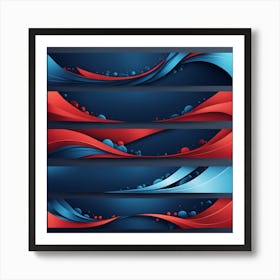 Blue And Red Banners Art Print