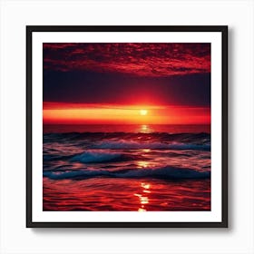 Sunset Over The Ocean 156 Art Print