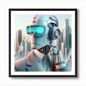 Robot In The City 13 Art Print
