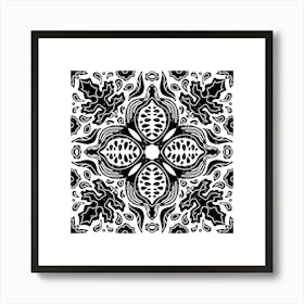 Black And White Floral Pattern 31 Poster