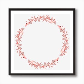 Wreath Of Red Berries Art Print