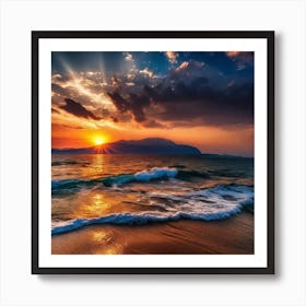 Sunset On The Beach 867 Art Print