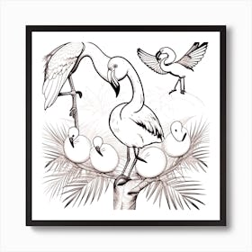 Flamingos 11 Art Print