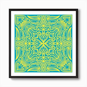 Kazakhstan Square Motif 5 Art Print