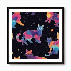 Galaxy Cats Art Print