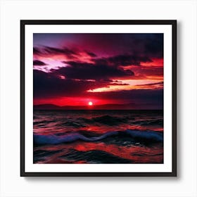 Sunset Over The Ocean 57 Art Print