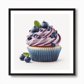 Blueberry Cupcake Art Print