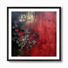 Vintage Dark Flowers 7 Art Print