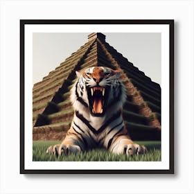 Tiger with Pyramid Art Print