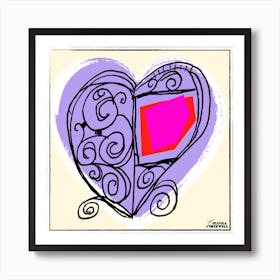 Hearts of Love The Color Purple bold Art Print