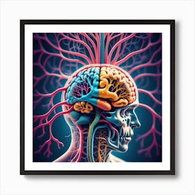 Human Brain And Nervous System 8 Art Print