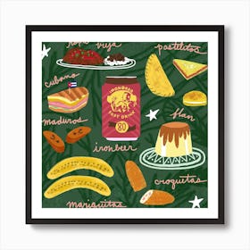 Cuban Foods Square Art Print