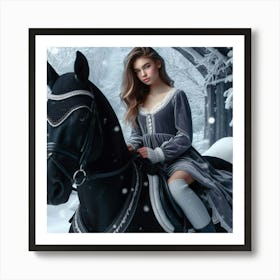 Girl On A Horse Art Print