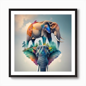 Elephants In The Sky Art Print