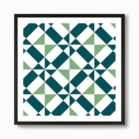 Diamond Green Azulejo Art Print