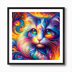 Psychedelic Cat 1 Art Print