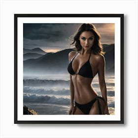 Beautiful Woman In Bikini vb Art Print