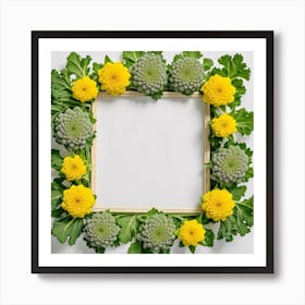 Frame Of Yellow Flowers Art Print