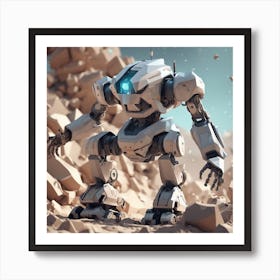 Robot In The Desert 8 Art Print