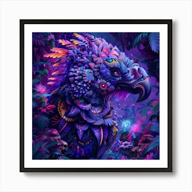 Psychedelic Parrot Art Print