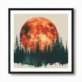 Full Moon In The Forest 1 Art Print