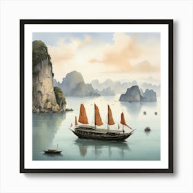 Ha Long Bay Vietnam Art Print 3 Art Print
