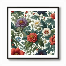 Floral Seamless Pattern 3 Art Print