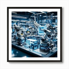 A Detailed Digital Rendering Of Advanced Industrial Cyber Management Process Engineered Automatons (5) Art Print