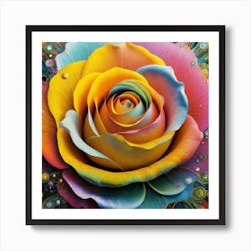 Abstract painting of a magical organic rose 2 Art Print