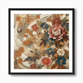 Asian Floral Painting 1 Art Print