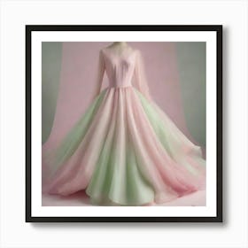 Pink And Green Dress2 Art Print