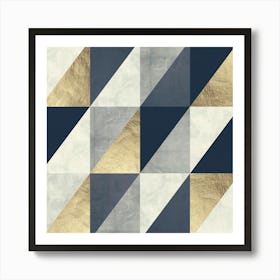 Gray and gold geometry 2 1 Art Print