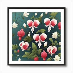 Flowers of Bleeding heart, Vector art 3 Art Print