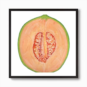 Cantaloupe Melon Square Art Print