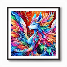 Colorful Fox Art Print